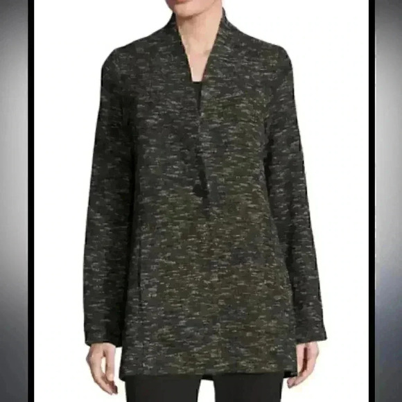 NWOT Eileen Fisher Collarless 1 Button Jacket - 100% Exclusive Bloomingdale Sz M - Picture 3 of 9